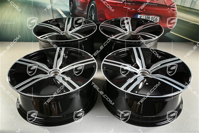 22" Macan Exclusive Design Felgensatz, 9J x 22 ET29 + 11J x 22 ET47, schwarz hochglanz