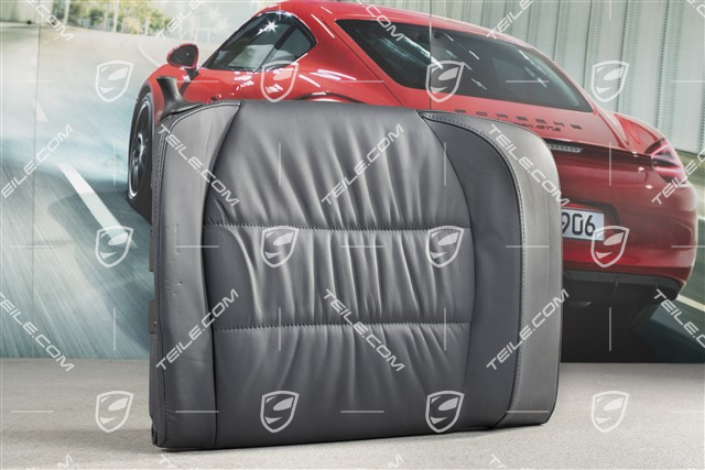 Back seat backrest, Draped leather, metropole blue, Coupe, R