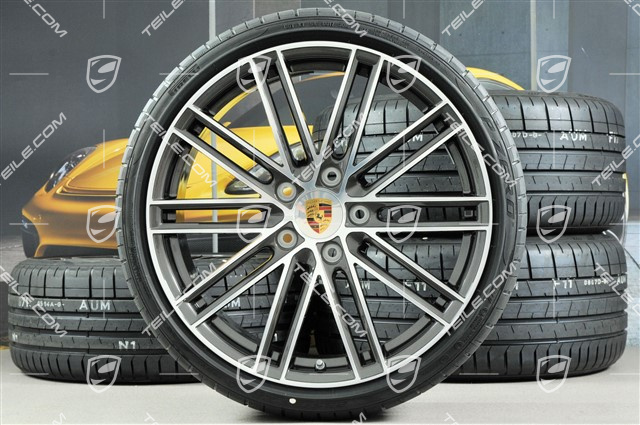 20-inch Turbo IV wheels set, rims 8,5J x 20 ET57 + 10,5J x 20 ET47 + Pirelli summer tires 235/35 ZR20 + 265/35 ZR20, with TPMS