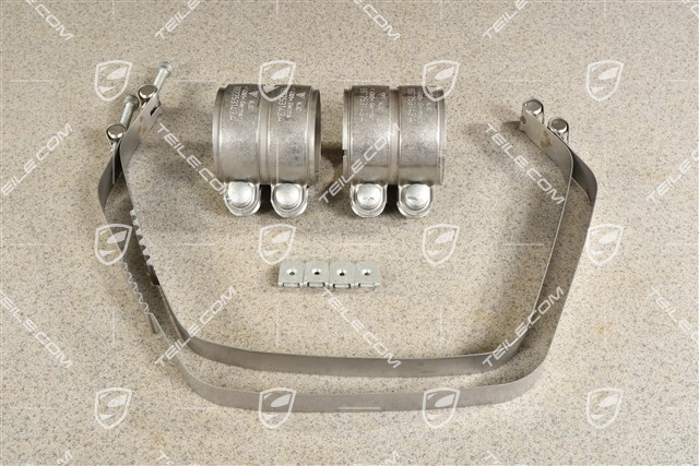 Exhaust silencer  tensioning / restraining strap / clamp set / kit