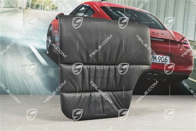 Back seat lower / cushion, Coupe/Targa, draped leather, black, R