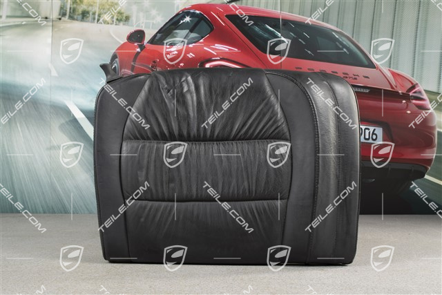 Back seat backrest, Draped leather, black, Cabrio, R