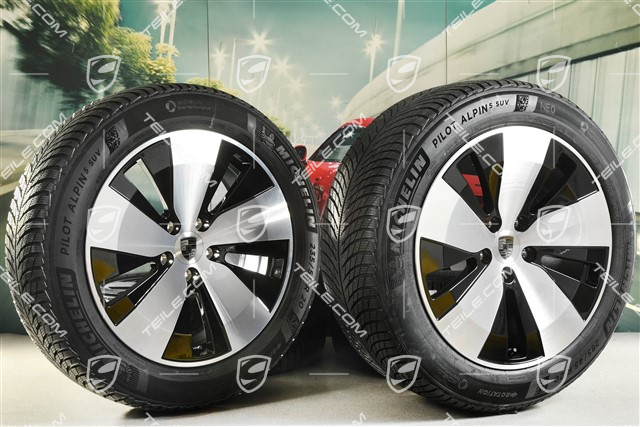 20-inch Macan winter wheel set, rims 7,5J x 20 ET32 + 10J x 20 ET49 + NEW Michelin Pilot Alpin 5 SUV winter tyres 235/55 R20 + 285/45 R20, black high gloss
