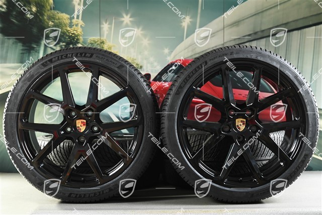 21-inch Panamera SportDesign Winter wheel set, wheel rims 9,5J x 21 ET71 + 10,5J x 21 ET71 + NEW Michelin Pilot Alpin 5 winter tyres 275/35 R21 + 315/30 R21, black high gloss