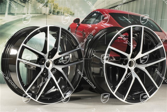 20-inch wheel rim set Macan S, 9J x 20 ET26 + 10J x 20 ET19, in black
