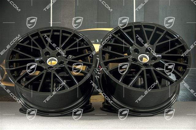 21" Felgensatz Cayenne RS Spyder, 11J x 21 ET58 + 9,5J x 21 ET46, schwarz hochglanz