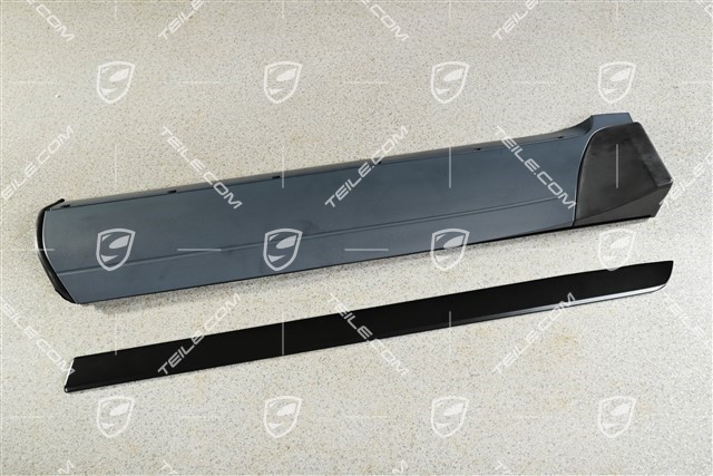 Strip, Rear door, Aluminium Package Black, (Without Aerokit/Aerokit without sill cover), L
