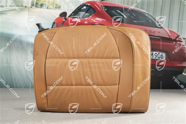 Back seat backrest, Draped leather, Brown/Natural, Coupe, R