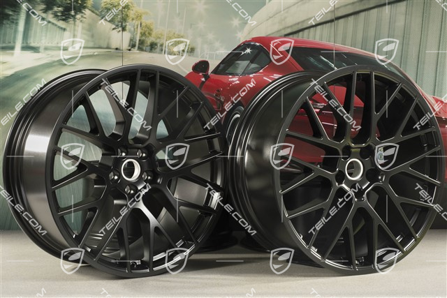 21-inch RS Spyder alloy wheels set, 9,5J x 21 ET27 + 10J x 21 ET19, black satin mat