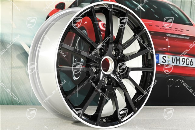 19" Felge "Sport Design", 8J x 19 ET57, Felgenstern in Schwarz / Rand in Silber