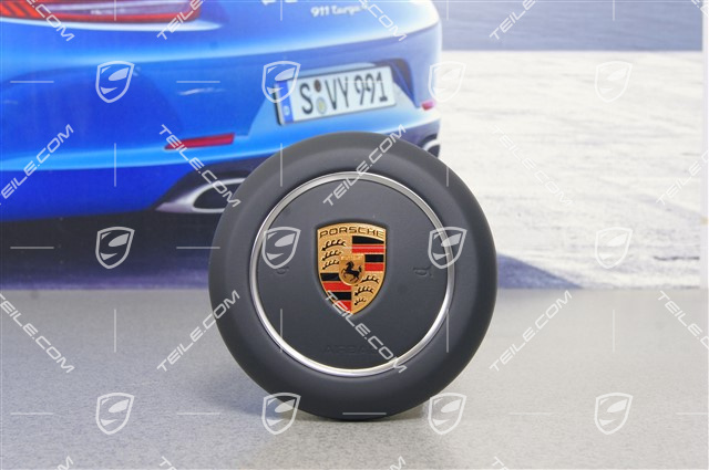Airbag unit, steering wheel, Chrome band, leather, black Airbag unit, steering wheel, Chrome band, leather, black