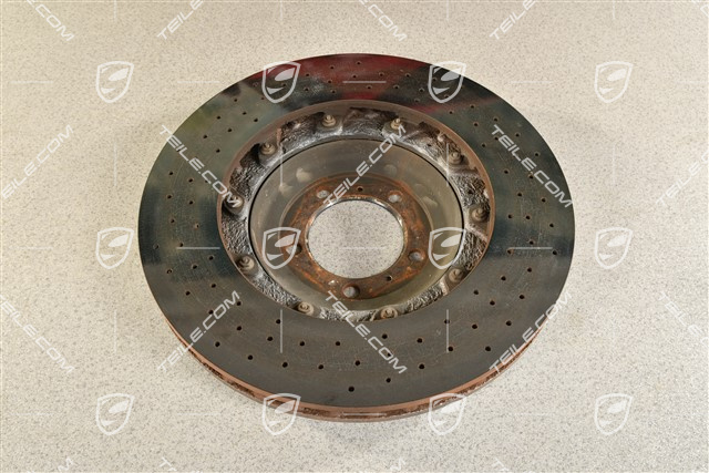 PCCB ceramiczna tarcza hamulcowa, 991.2 C2 / C2S / C4 / C4S / 991.1 Turbo / 991.2 Turbo, uszkodzona,