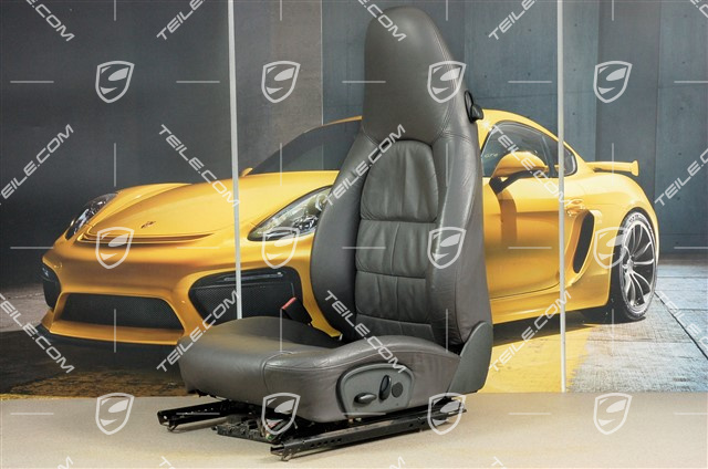 Seat, el. adjustable, heating, leather, Space grey, draped, L