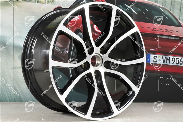 21" Felge Cayenne Exclusive Design, 11J x 21 ET49, Tiefschwarz Metallic