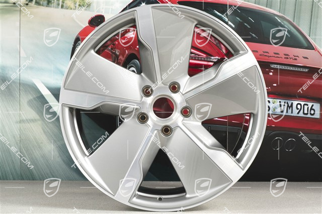 21" FelgeTaycan Exclusive Design, 11,5J x 21 ET66, platinsilber, hinten, R