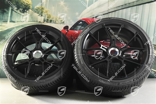 20/21-inch GT3 / GT3RS winter wheel set, central lock wheel rims 9J x 20 ET43 + 11,5J x 21 ET46 + NEW Michelin Pilot Alpin 5 winter tyres 245/35 R20 + 305/30 R21, black high gloss