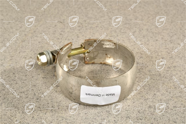 Exhaust tensioning / restraining strap / clamp with screw