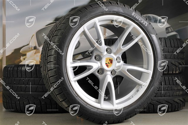 18-inch Carrera IV wheel set, wheels 8J x 18 ET57 + 11J x 18 ET51, tyres 235/40 R18 + 295/35 R18