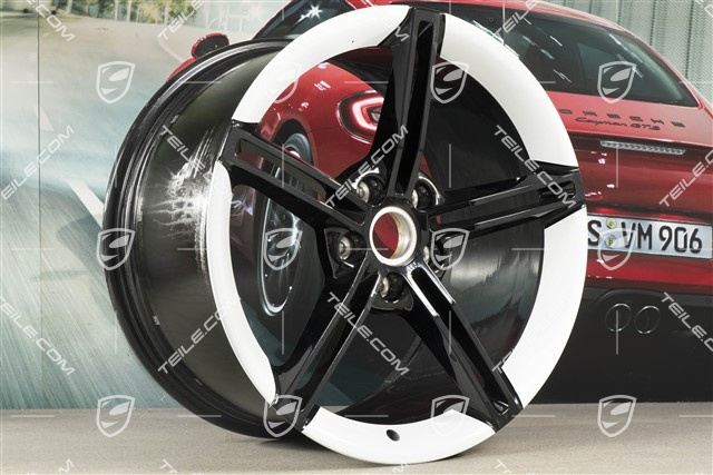 21" Felga Mission E Design, 11,5J x 21 ET66, czarny wysoki połysk/Biały Carrara