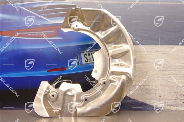 Front axle disc brake protective plate, 18-19 inch brake disc diameter, GTS, R Front axle disc brake protective plate, 18-19 inch brake disc diameter, GTS, R