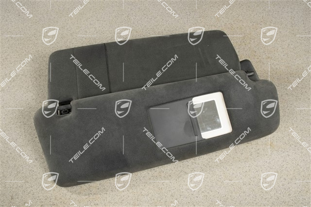 Sonnenblende, mit Spiegel, Schwarz, Alcantara, R
