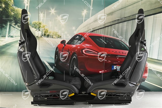 Sportschalensitze, klappbar, Leder/Alcantara, Schwarz, L+R