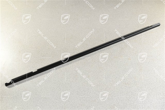 Side window trim, outer, front door, Black matte, L
