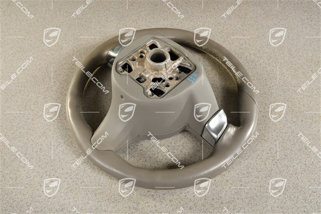 Steering wheel, Basic, Smooth Leather, Platinium Grey, PDK transmission