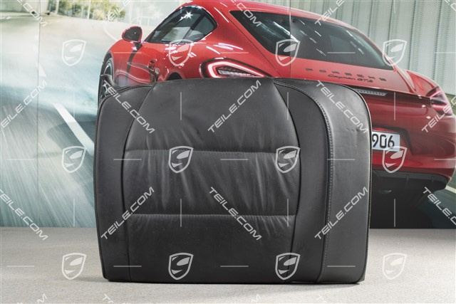 Back seat backrest, Draped leather, black, Coupe, R