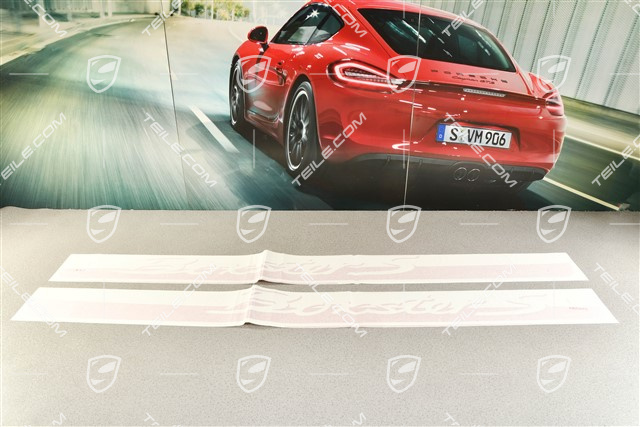 1 Satz, Dekorfolie Satz, seitlich "Boxster S" Schriftzug, Indischrot