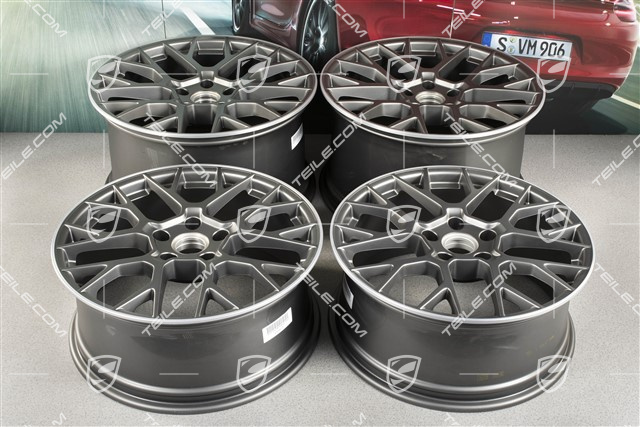20+21-inch wheel rim set RS Spyder, rims: front 8,5J x 20 ET53 + rear 11,J x 21 ET67, platinum satin matt