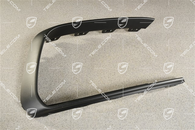 Front bumper Cover trim, Black matte, L