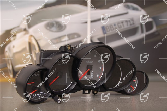 Instrument cluster, silver face gauges, Hybrid