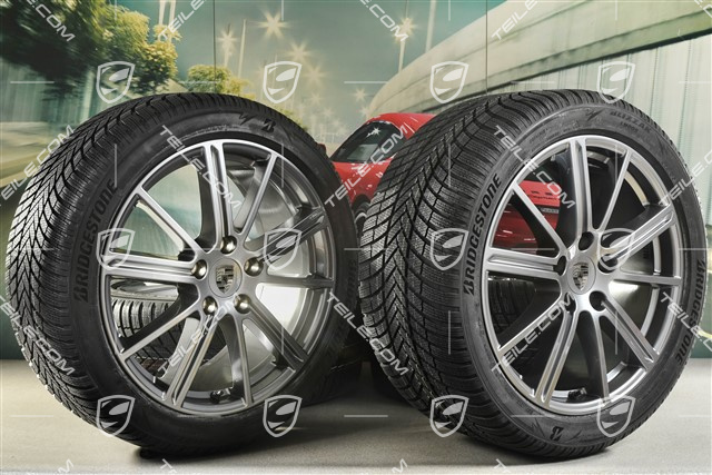 20-inch Panamera Turbo Winter wheel set, wheel rims 9,5J x 20 ET71 + 10,5J x 20 ET71 + Bridgestone winter tyres 275/40 R20 + 315/35 R20, Adamantium