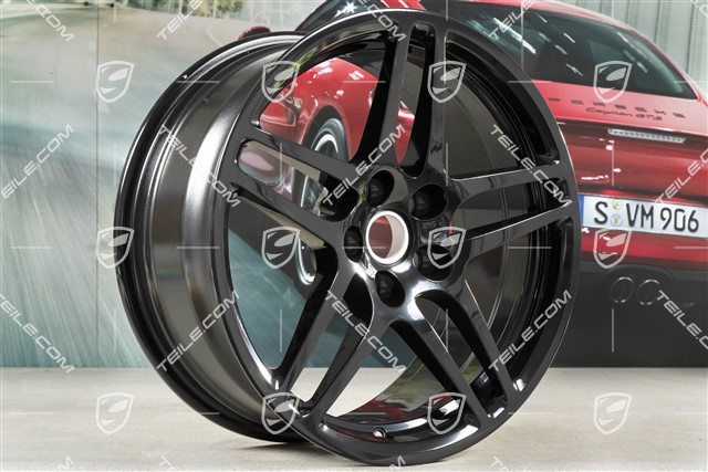 18-inch wheel rim set Macan S, 8J x 18 ET21 + 9J x 18 ET21, black high gloss