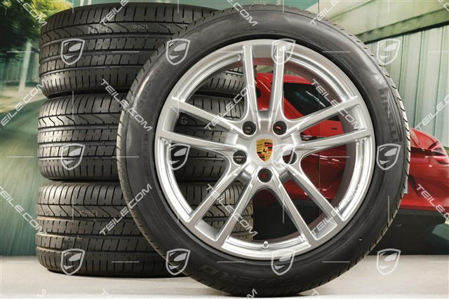 20-inch Cayenne Sport summer wheel set, rims 9J x 20 ET50 + 10,5J x 20 ET64 + Pirelli summer tyres 275/45 R20 (110)Y XL + 305/40 R20 (112)Y XL, with TPMS