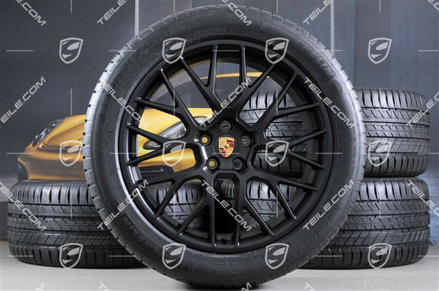 20-inch "RS Spyder Design" in black, summer wheels set, rims 9J x 20 ET26 + 10J x 20 ET19 + Michelin summer tyres 265/45 R 20 + 295/40 R 20, with TPMS