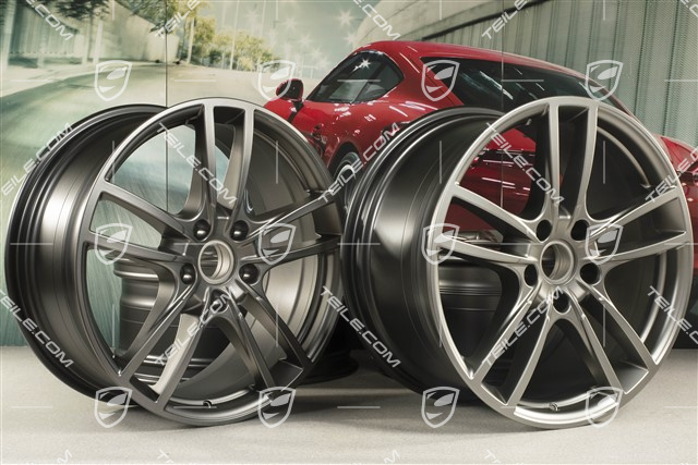 20" Cayenne Sport COUPE Design Felgensatz, 10,5J x 20 ET55 + 9J x 20 ET50, Platinum-Seidenmatt