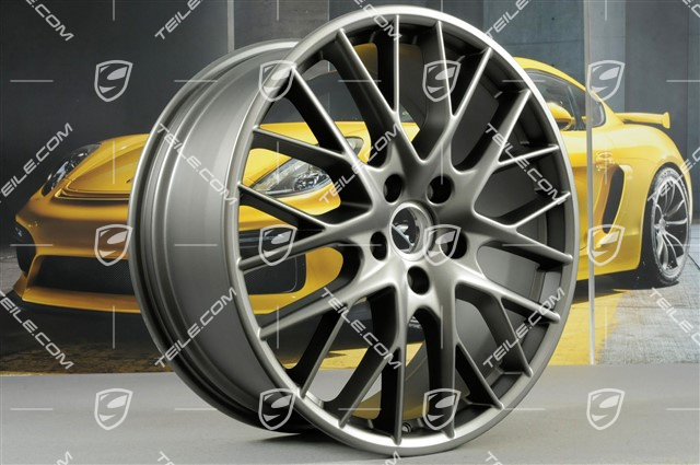 21" Komplet felg Panamera Sport Design, 9,5J x 21 ET71 + 11,5J x 21 ET69, Platinum satynowy mat