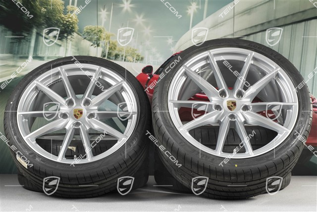 20+21-inch summer wheel set Carrera S, rims 8,5J x 20 ET53 + 11,5J x 21 ET67 + NEW summer tyres 245/35 R20 + 305/30 R21, with TPM