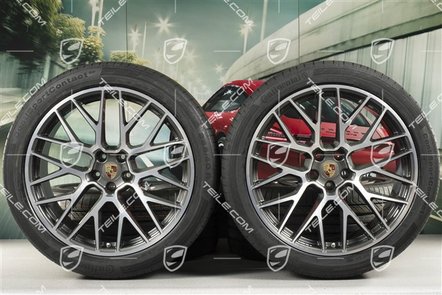 21" RS Spyder Design summer wheel set, wheel rims 9,5J x 21 ET27 + 10J x 21 ET19 + Continental summer tyres 265/40 R21 + 295/35 R21, with TPM