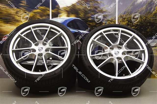 20" koła letnie Carrera S III, 8,5J x 20 ET51 + 11J x 20 ET70 + NOWE opony letnie Pirelli P Zero 245/35 ZR20 + 295/30 ZR20, z czujnikami RDK