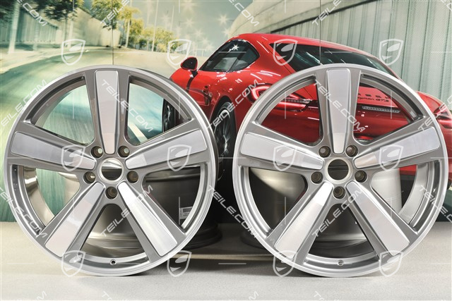 22-inch wheel rim set Cayenne Exclusive Design Sport, 10J x 22 ET48 +11,5J x 22 ET61, Platinum Silver