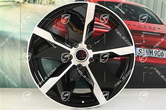 21-inch wheel rim Taycan Exclusive Design, 11,5J x 21 ET66, rear, black high gloss, L
