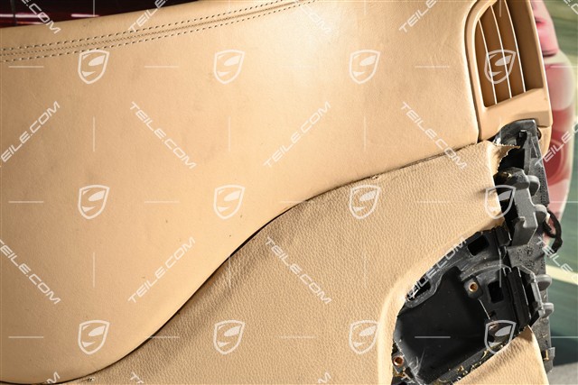 Console, top section, imitation leather, beige, for trimming