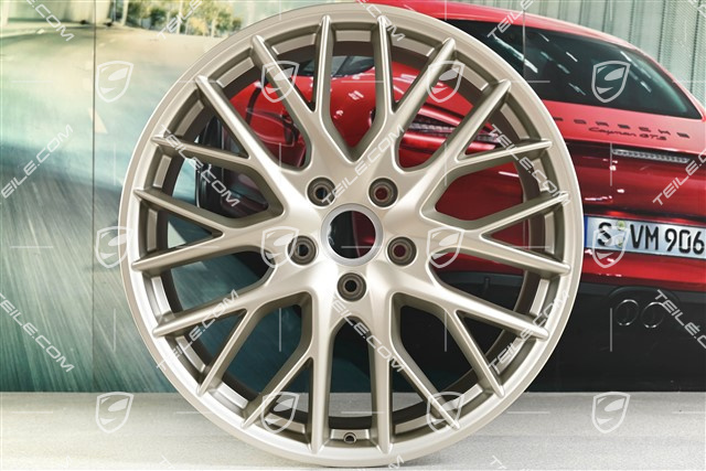 21" Felge Panamera Sport Design, 9,5J x 21 ET71, weiß gold metallic seidenglanz