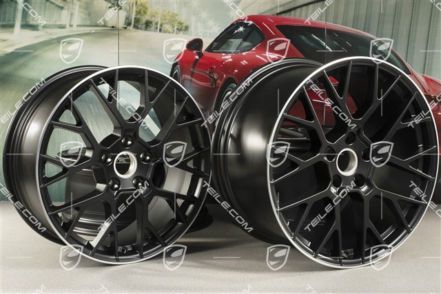 20+21" Felgensatz RS Spyder, Felgen: vorne 8,5J x 20 ET50 + hinten 11,5J x 21 ET67, schwarz seidenmat