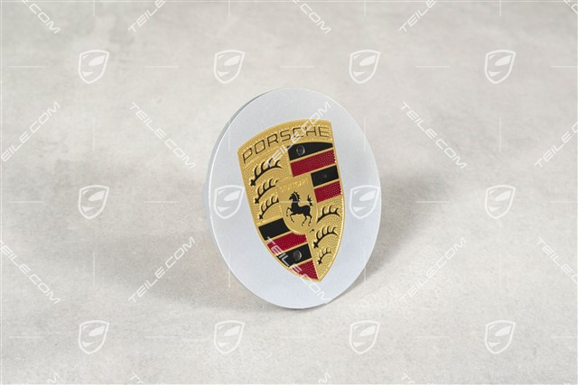 Radzierdeckel, konkav, Wappen farbig, poliert, für Turbo III Felgen