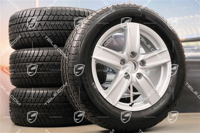 18-inch Cayenne S III winter wheel set, 4x wheels 8 J x 18 ET 53 + 4x winter tyres Michelin 255/55 R18  (DOT 2013), without TPMS