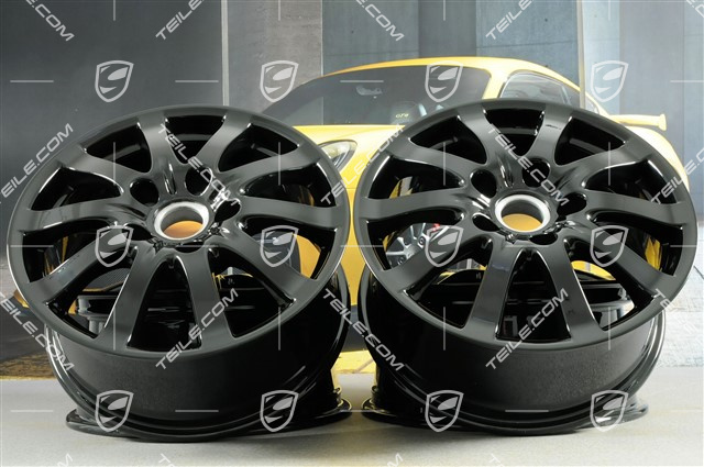 17-inch Cayenne V6 wheel set, 7,5J x 17 ET53, black high gloss